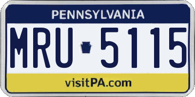 PA license plate MRU5115