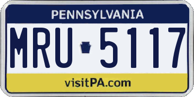 PA license plate MRU5117