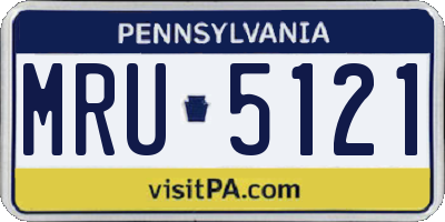 PA license plate MRU5121