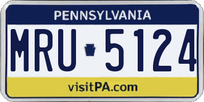 PA license plate MRU5124