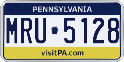 PA license plate MRU5128