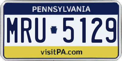 PA license plate MRU5129