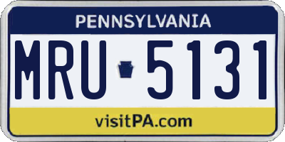 PA license plate MRU5131