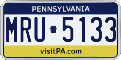 PA license plate MRU5133