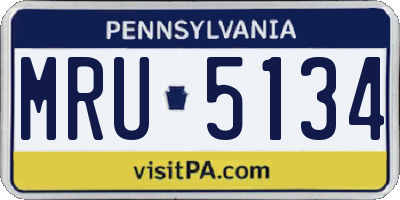 PA license plate MRU5134