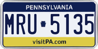 PA license plate MRU5135