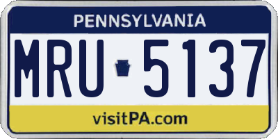 PA license plate MRU5137
