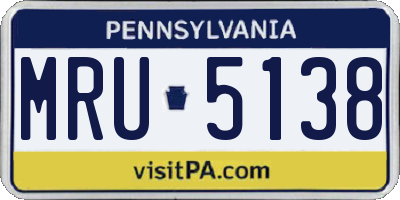 PA license plate MRU5138