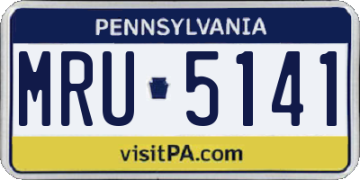 PA license plate MRU5141