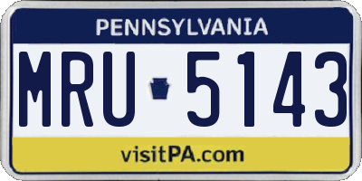 PA license plate MRU5143