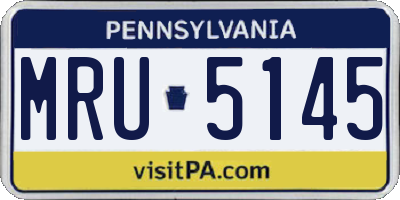 PA license plate MRU5145