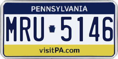 PA license plate MRU5146