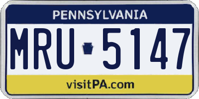 PA license plate MRU5147