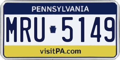 PA license plate MRU5149