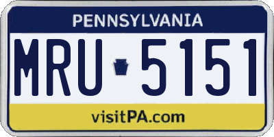 PA license plate MRU5151