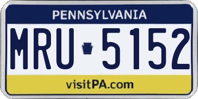 PA license plate MRU5152
