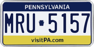 PA license plate MRU5157