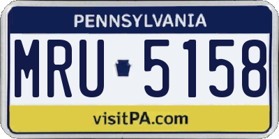 PA license plate MRU5158