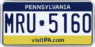 PA license plate MRU5160