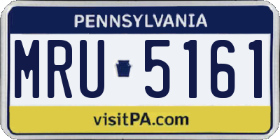 PA license plate MRU5161