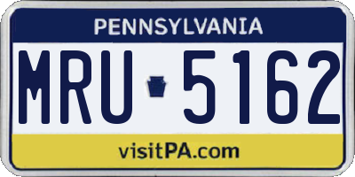 PA license plate MRU5162