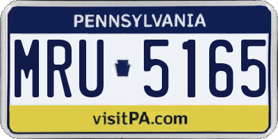 PA license plate MRU5165