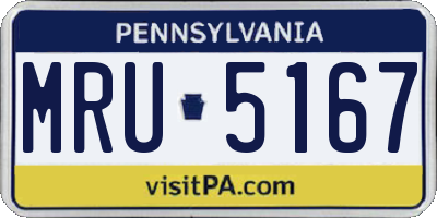 PA license plate MRU5167