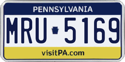 PA license plate MRU5169