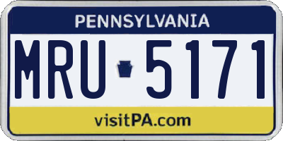 PA license plate MRU5171