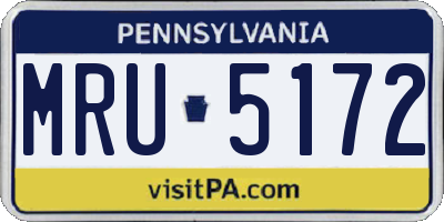 PA license plate MRU5172