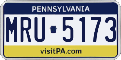 PA license plate MRU5173