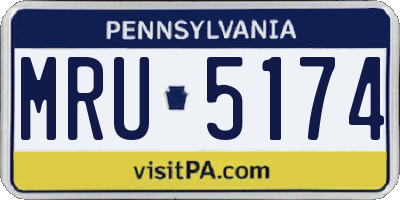 PA license plate MRU5174