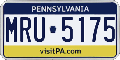 PA license plate MRU5175