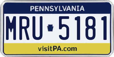 PA license plate MRU5181
