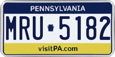 PA license plate MRU5182