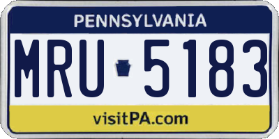 PA license plate MRU5183
