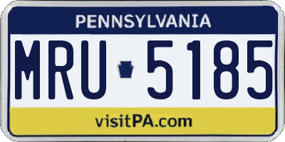 PA license plate MRU5185