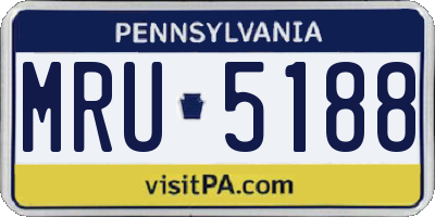 PA license plate MRU5188