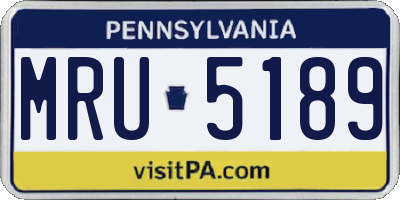 PA license plate MRU5189