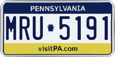 PA license plate MRU5191