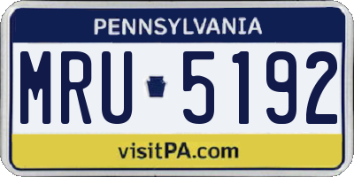 PA license plate MRU5192