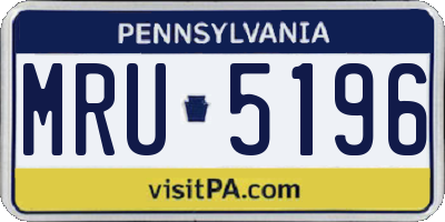 PA license plate MRU5196