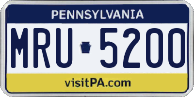 PA license plate MRU5200