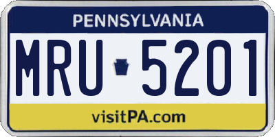 PA license plate MRU5201