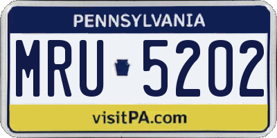 PA license plate MRU5202