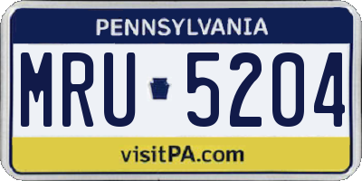 PA license plate MRU5204