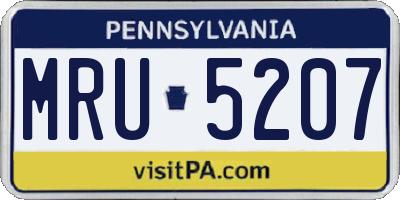 PA license plate MRU5207