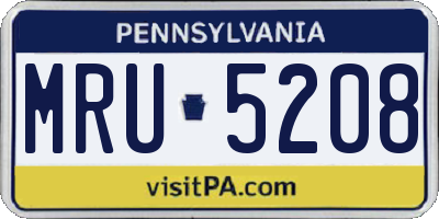 PA license plate MRU5208