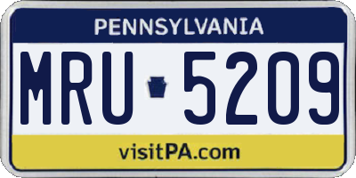 PA license plate MRU5209