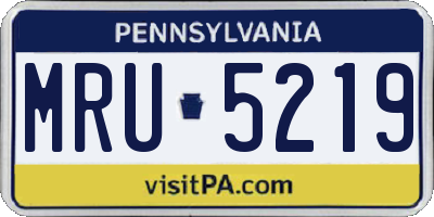 PA license plate MRU5219